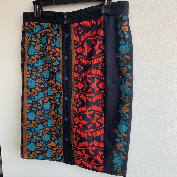 Anthropologie Colorful Dolan Jacquard Button Pencil Skirt Size M NWT Rare Find! - Picture 7 of 10
